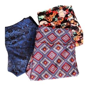 LuLaRoe Leggings Set of 3 Buttery Soft Leggings Prints Fall Casual Lounge Wear